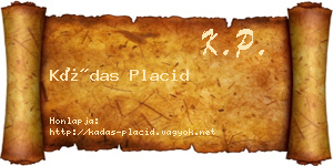 Kádas Placid névjegykártya